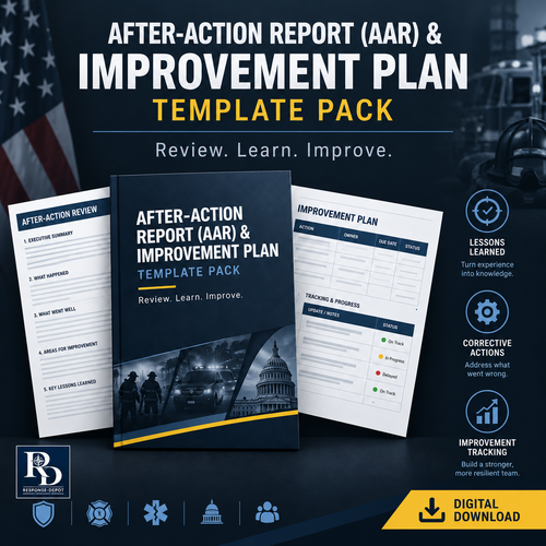 Response-Depot After-Action Report and Improvement Plan Template Pack with RD logo
