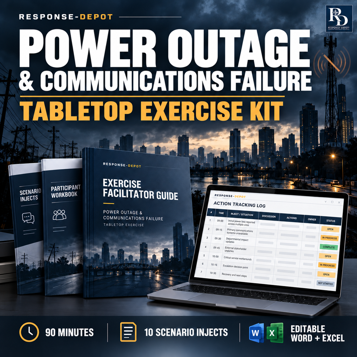 Power Outage & Communications Failure Tabletop Exercise Kit — Response-Depot branded product cover